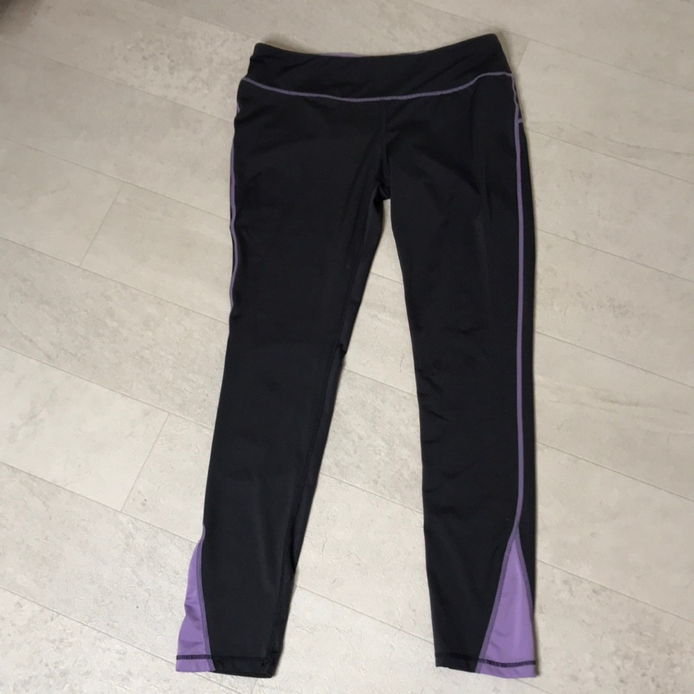 Free Spirit Yoga Pants Sz L Black Purple